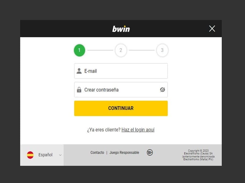 Ingresa al sitio oficial de Bwin
